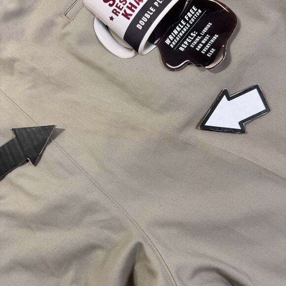 NWT LEE Performance Khakis Men's Double Pleated Pants Stain Resistant 42x30 - Picture 10 of 12